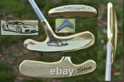 Custom Gold Scotty Cameron SC Titleist Bullseye Flange Putter + HC Engraved Car