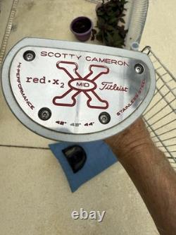 Scotty Cameron Titleist Red X2 Mid Putter RH 34 3/4 Scotty Shaft w Scotty Cover