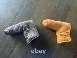 Scotty Cameron Titleist Studio Design Leather Putter Head Covers Gray Yellow Se