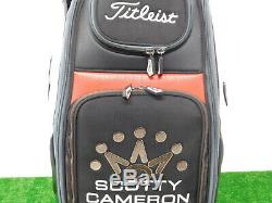 Titleist Scotty Cameron Golf Staff Bag Black/White/Red 6-Way W Rainhood New